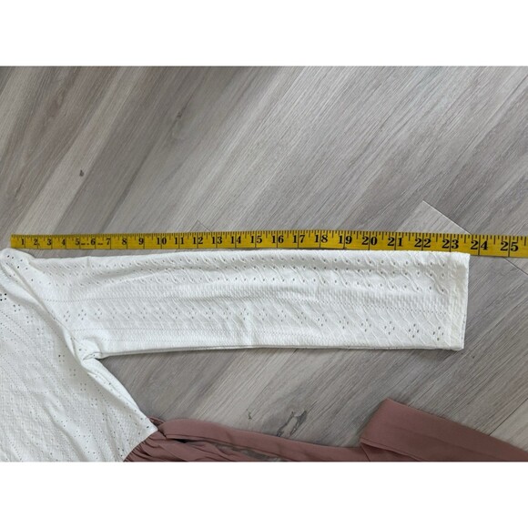 Shein Frenchy Eyelet Embroidery Pleated Hem Dress size Large - Picture 4 of 7